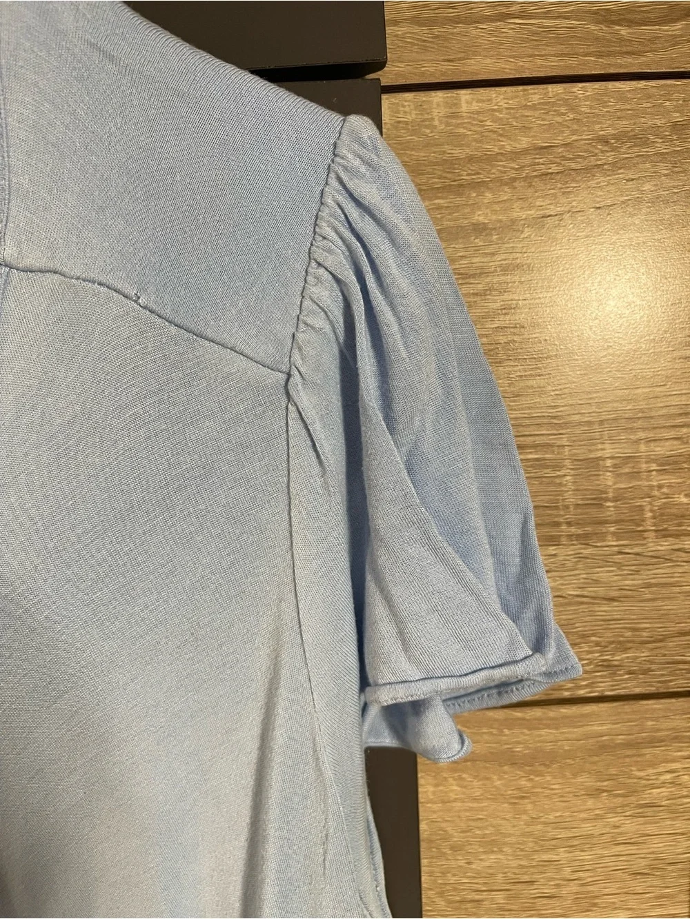Michael Kors Pale Blue Short Sleeve Scoop Neck Top